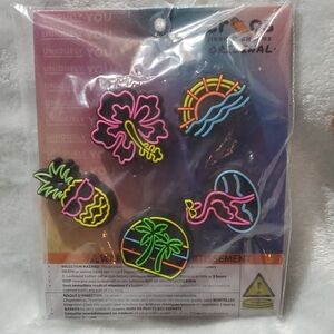 Crocs JIBBITZ Light Up Neon Tropical 5 Set